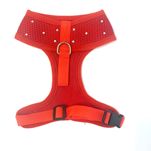 Mesh Harness with Swarovski Crystals in Red
