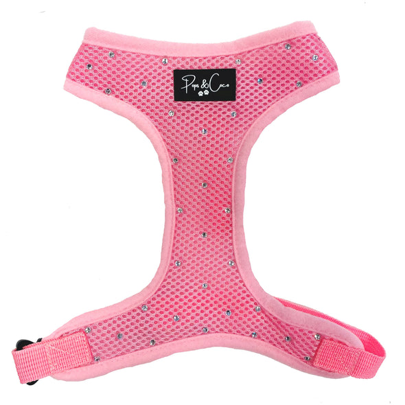 Mesh Harness with Swarovski Crystals in Pink