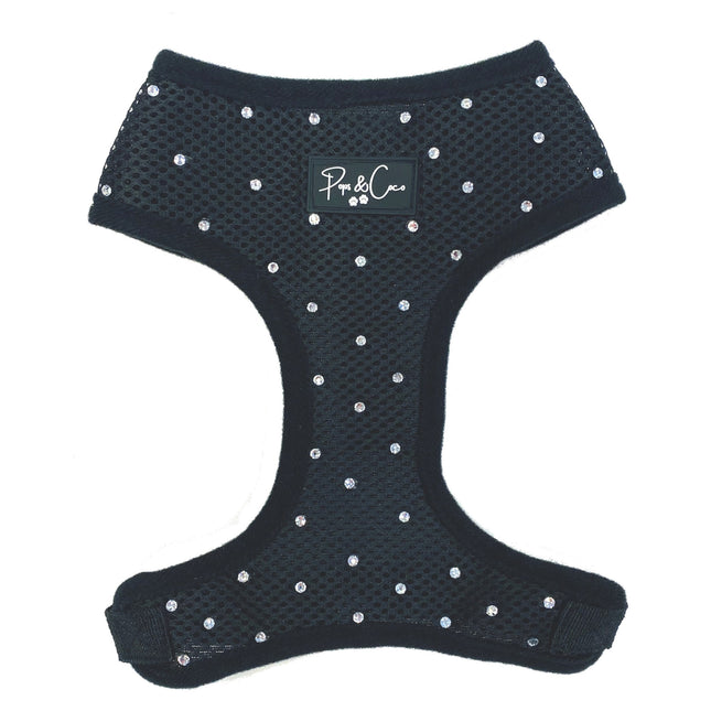 Mesh Harness with Swarovski Crystals in Black