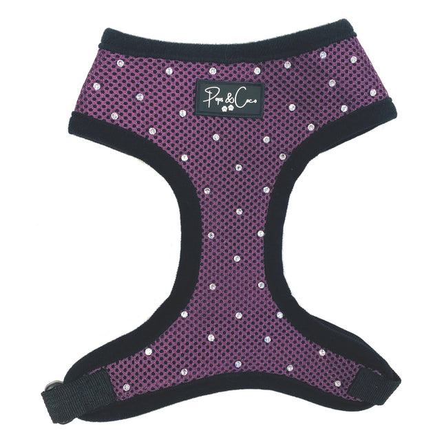 Mesh Harness with Swarovski Crystals in Purple