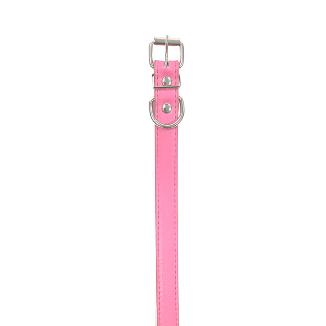 Adjustable PU Collar - Baby Pink