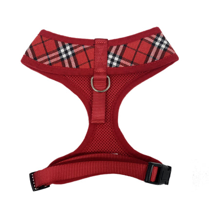 Tartan Adjustable Canvas Harness - Red