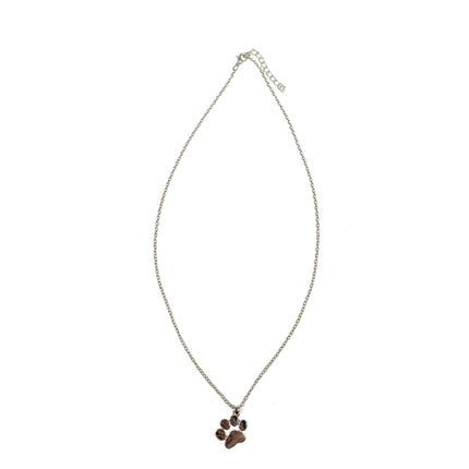 Silver Animal Paw Print Necklace