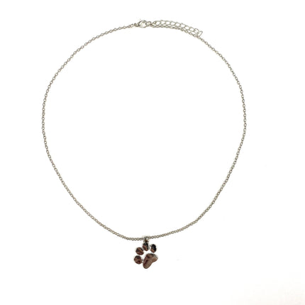 Silver Animal Paw Print Necklace