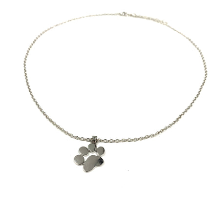 Silver Animal Paw Print Necklace
