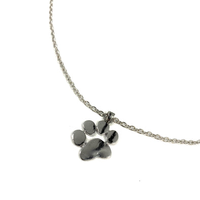 Silver Animal Paw Print Necklace