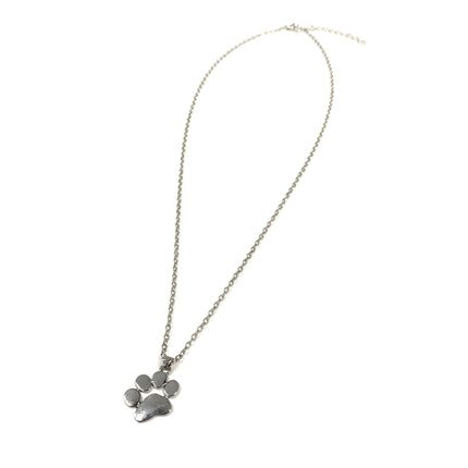 Silver Animal Paw Print Necklace