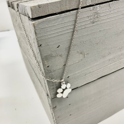 Silver Animal Paw Print Necklace