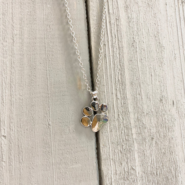 Silver Animal Paw Print Necklace