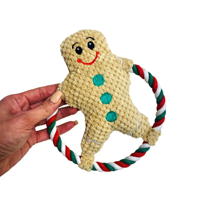 Gingerbread Rope Dog Toy