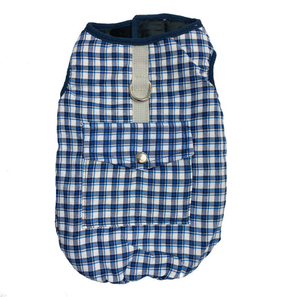 Checked Winter Coat - Blue