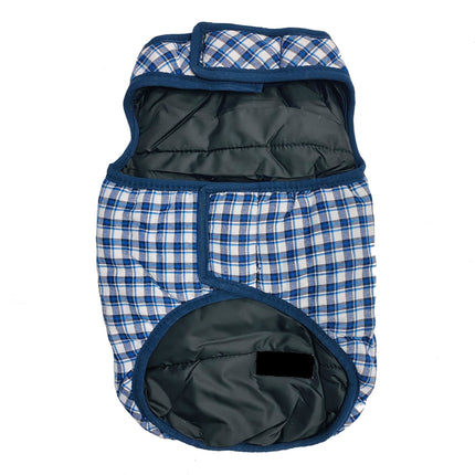 Checked Winter Coat - Blue