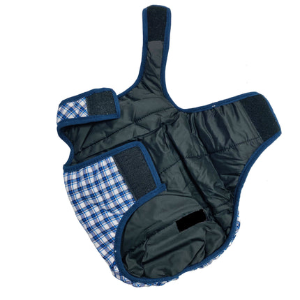 Checked Winter Coat - Blue