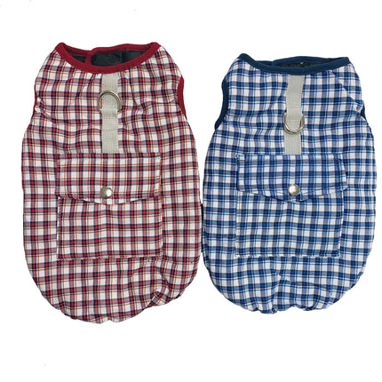 Checked Winter Coat - Blue