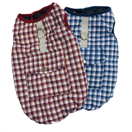 Checked Winter Coat - Blue