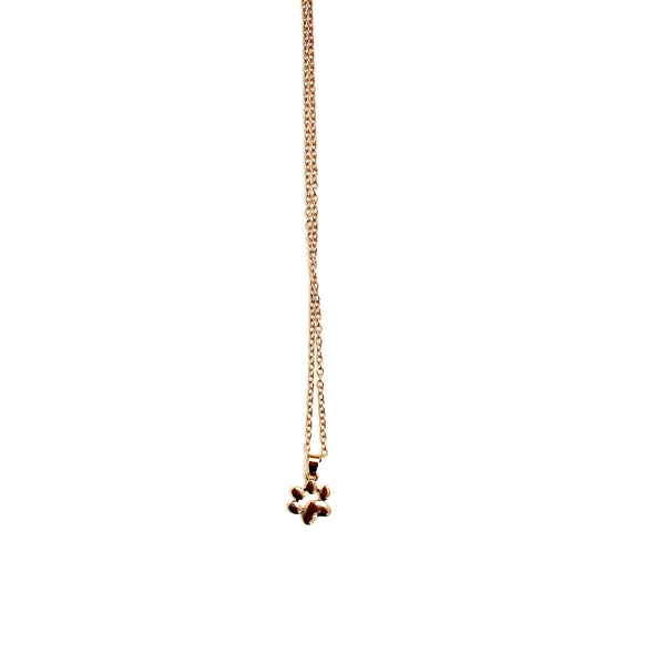 Gold Animal Paw Print Necklace