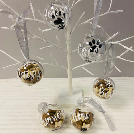 Personalised Fillable Dog Christmas Bauble