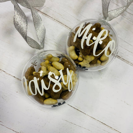 Personalised Fillable Dog Christmas Bauble