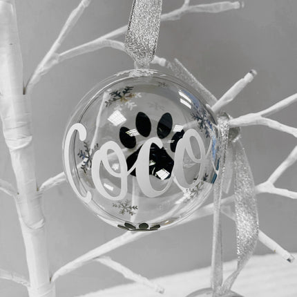 Personalised Fillable Cat Christmas Bauble