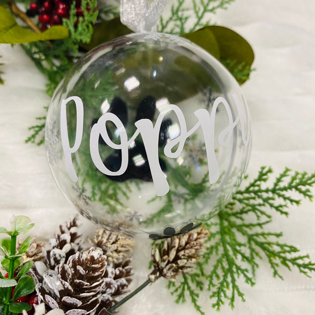Personalised Fillable Dog Christmas Bauble
