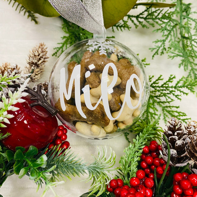 Personalised Fillable Dog Christmas Bauble