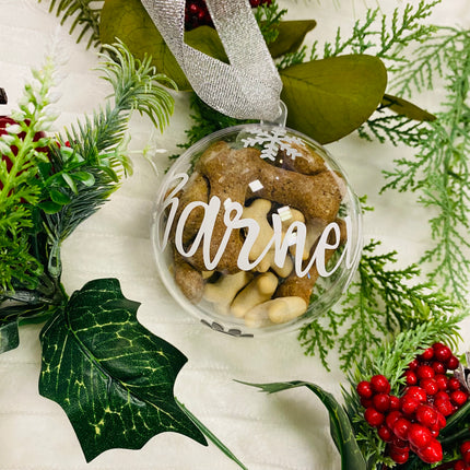 Personalised Fillable Dog Christmas Bauble