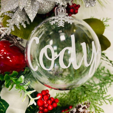 Personalised Fillable Cat Christmas Bauble