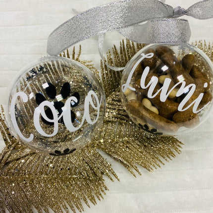 Personalised Fillable Dog Christmas Bauble