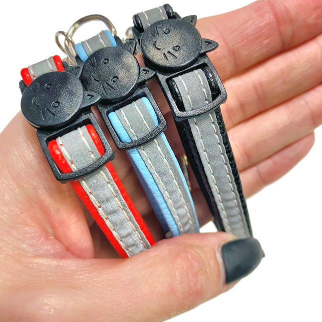 Cat Collar - PU Leather - Reflective