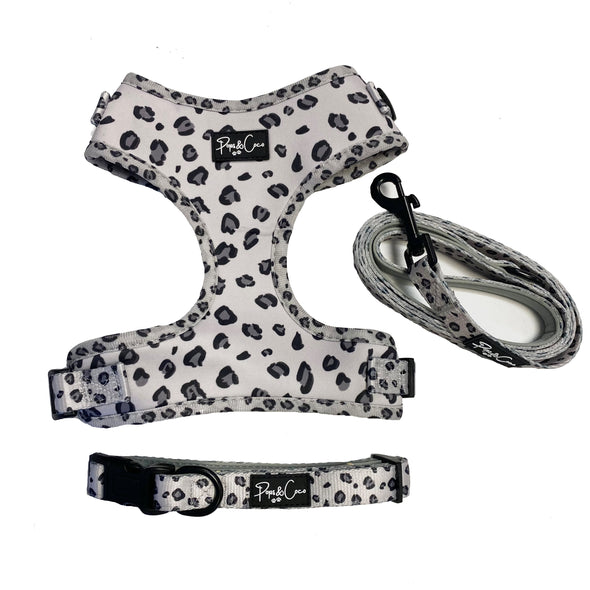 Leopard Shades of Grey Fully Adjustable Harness