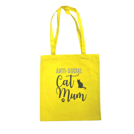 Anti Social Cat Mum Yellow Tote