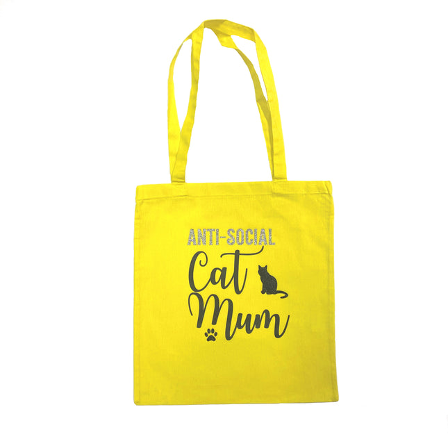 Anti Social Cat Mum Yellow Tote