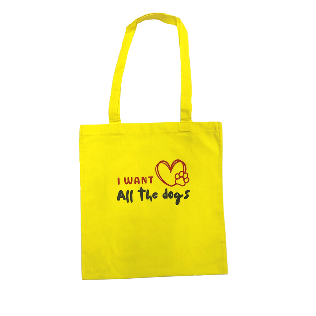 I Want All The Dogs Yellow Tote