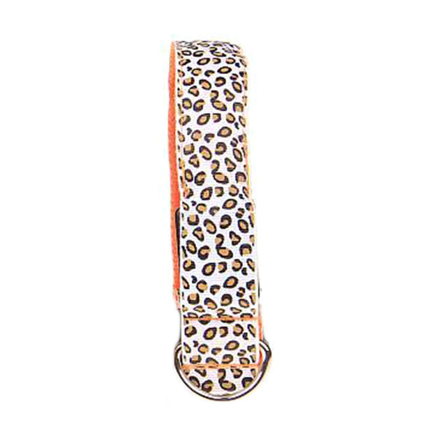 Beige/White Animal Print Dog LED Collar