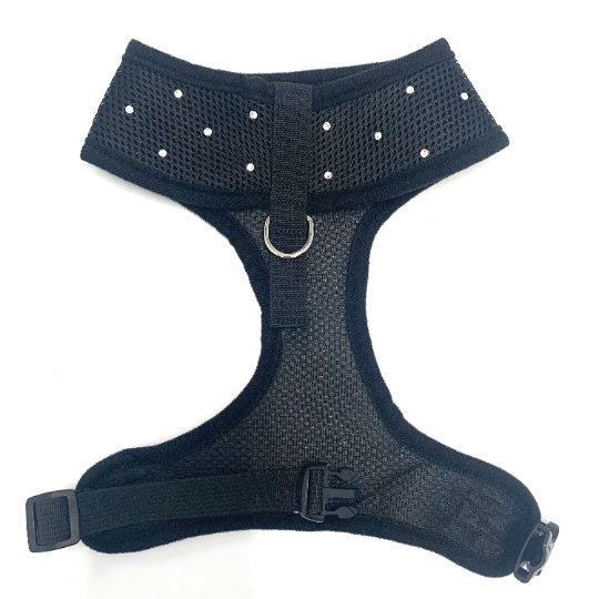 Mesh Harness with Swarovski Crystals in Black