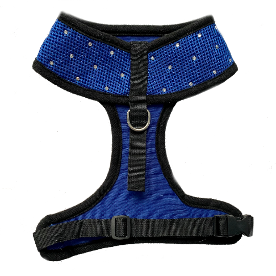 Mesh Harness with Swarovski Crystals in Navy Blue
