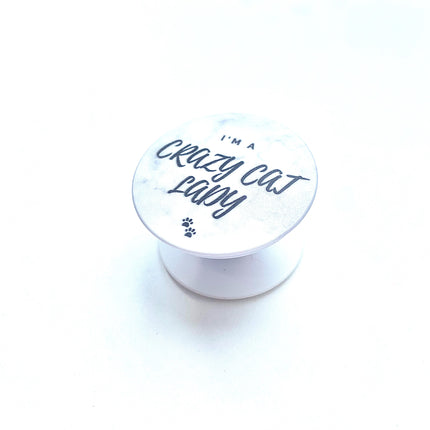 Crazy Cat Lady Phone Holder Marble Effect