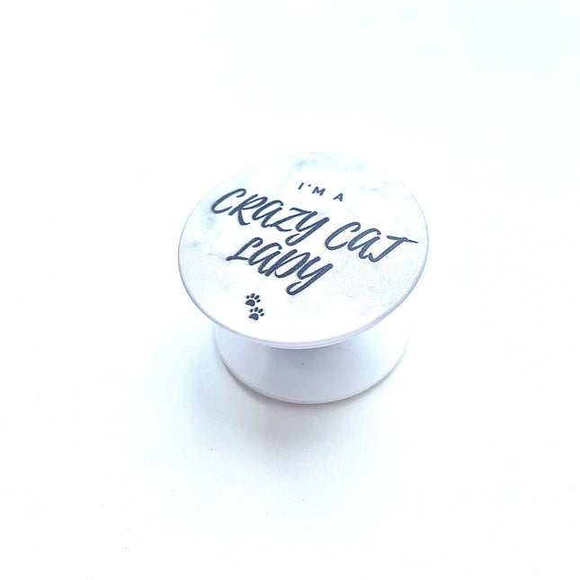 Crazy Cat Lady Phone Holder Marble Effect