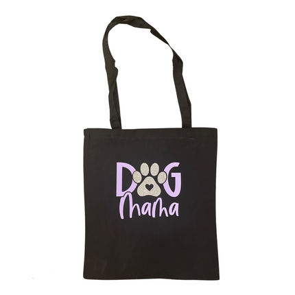 Dog Mama Black & Lilac Tote