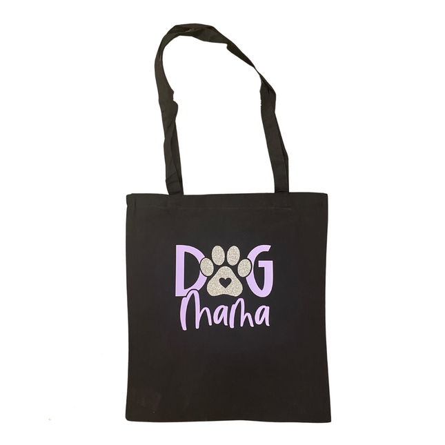 Dog Mama Black & Lilac Tote