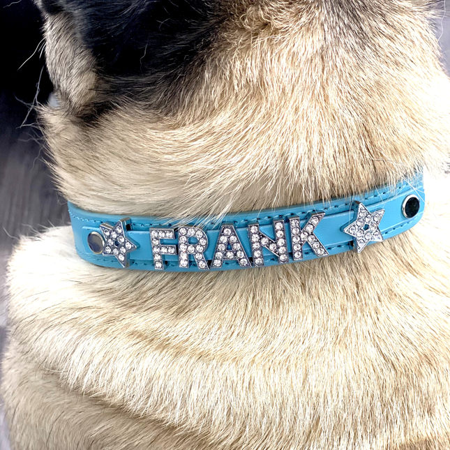 Personalised PU Collar Blue
