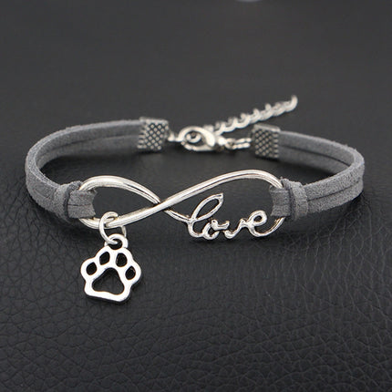 Love Paw Print Suedette Bracelet