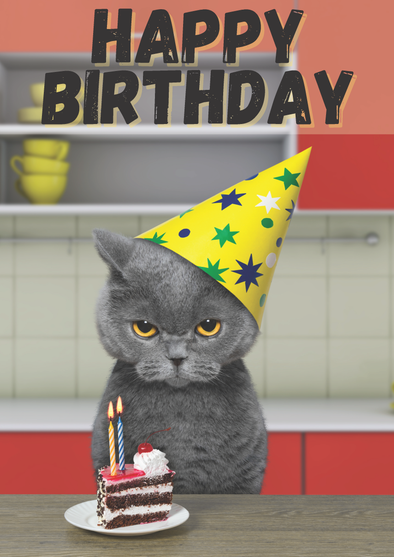 Cat In A Hat Birthday Card