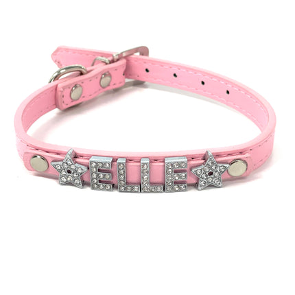 Personalised PU Collar Pink