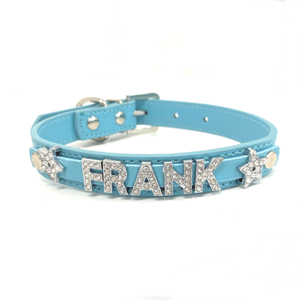 Personalised PU Collar Blue