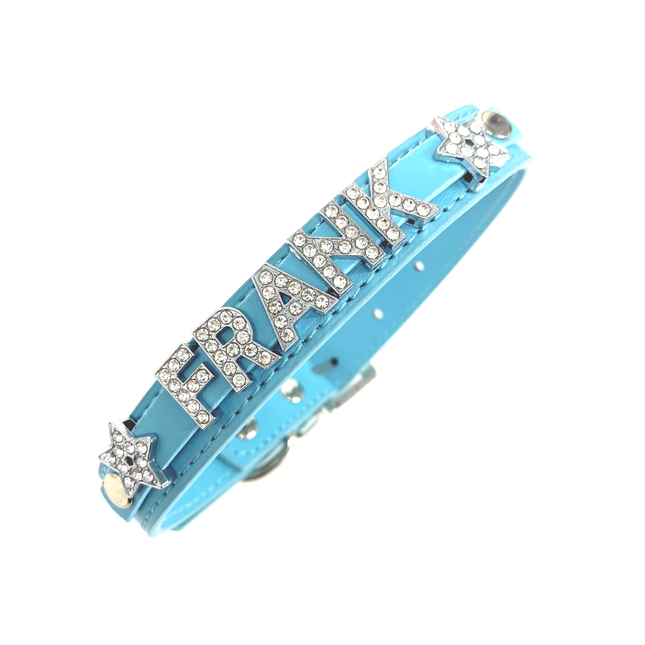 Personalised PU Collar Blue