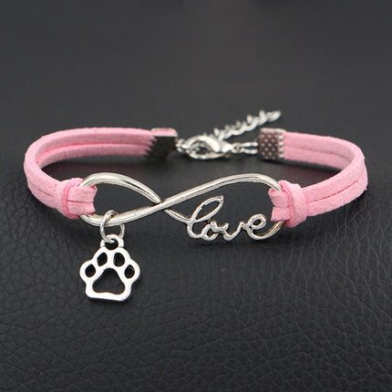 Love Paw Print Suedette Bracelet