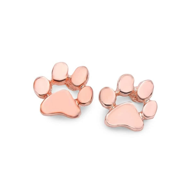 Pink Paw Print Stud Earrings