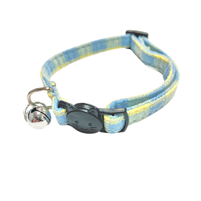 Cat Collar - Plaid Blue & Green