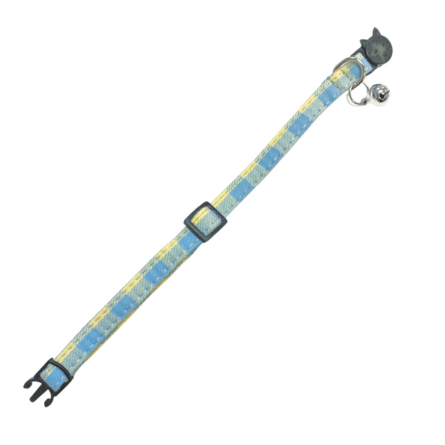 Cat Collar - Plaid Blue & Green